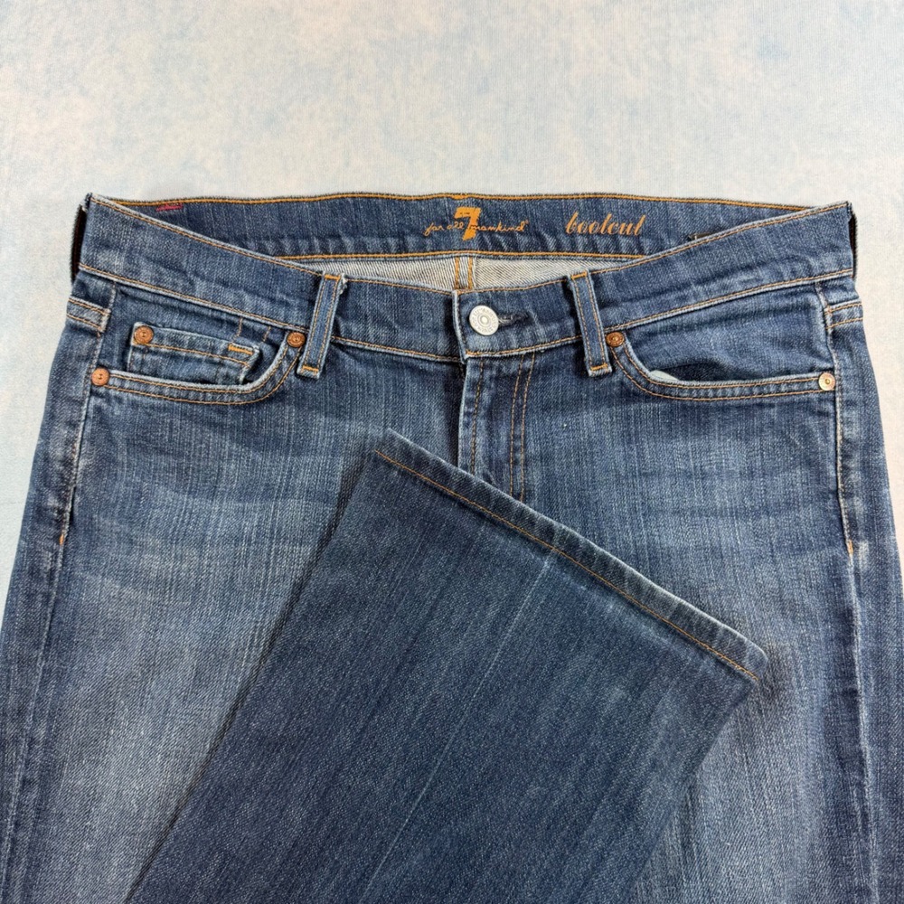 7 For All Mankind Bootcut Jeans Womens 30 Blue Excellent Stretch Denim
